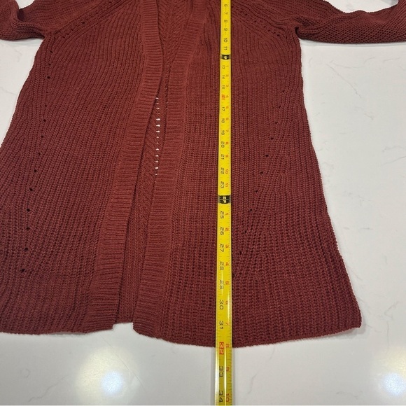 Love + Ellie Burgundy Long Open Cardigan Sweater Small - Picture 5 of 10